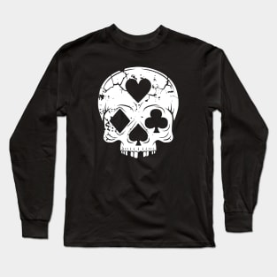 'Deadly Gamble' Spooky Skull design Long Sleeve T-Shirt